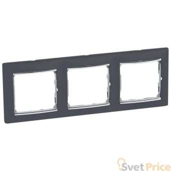 Рамка 3-постовая Legrand Valena ноктюрн/серебряный штрих 770393