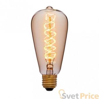 Лампа накаливания E27 40W колба золотая 051-927