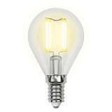 Лампа светодиодная филаментная (UL-00002207) Uniel E14 6W 4000K прозрачная LED-G45-6W/NW/E14/CL GLA01TR