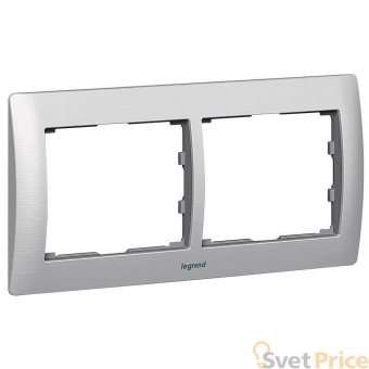 Рамка 2-постовая Legrand Galea Life тертый алюминий 771952