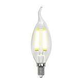 Лампа светодиодная филаментная (UL-00003248) Uniel E14 7,5W 3000K прозрачная LED-CW35-7,5W/WW/E14/CL GLA01TR