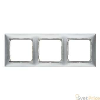 Рамка 3-постовая Legrand Valena алюминий матовый 770333