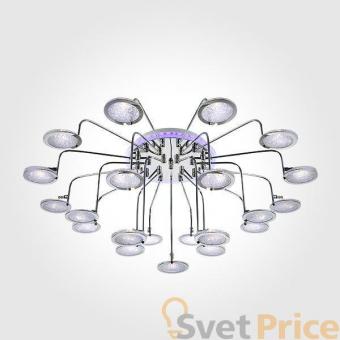 Потолочная люстра с пультом ДУ Eurosvet Spider 80109/21 хром/синий+фиолетовый