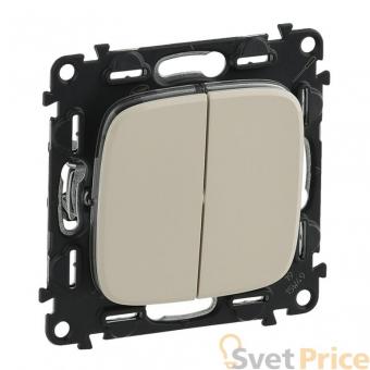 Переключатель двухклавишный Legrand Valena Allure 10А 250В слоновая кость 752808