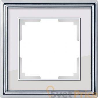 Рамка Palacio на 1 пост хром/белый WL17-Frame-01 4690389108037