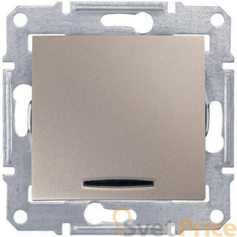 Выключатель кнопочный с синей подсветкой Schneider Electric Sedna 10A 250V SDN1600168