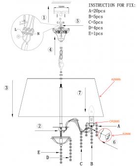 Подвесная люстра Odeon Light Padma 2686/5