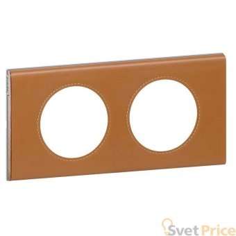 Рамка 2-постовая Legrand Celiane кожа карамель 069422