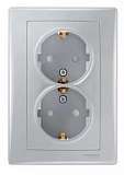 Розетка двойная Schneider Electric Sedna с/з со шторками 16A 250V SDN3000760