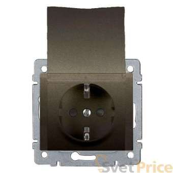 Розетка 2К+3 Legrand Galea Life 16A 250V с/з со шторками крышкой автоматические клеммы темная бронза 771264