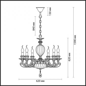 Подвесная люстра Odeon Light Siena 3929/6