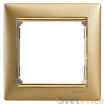 Рамка 1-постовая Legrand Valena матовое золото 770301