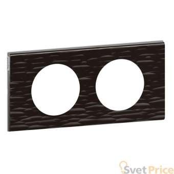 Рамка 2-постовая Legrand Celiane Corian чёрный рельеф 069022