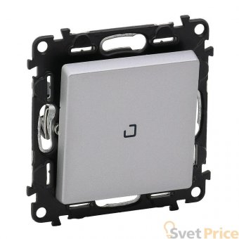 Выключатель одноклавишный Legrand Valena Life 10A 250V с подсветкой алюминий 752610