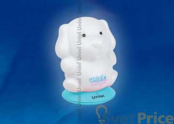 Светильник-ночник Uniel (03574) DTL-305-Собачка/3color/Base blue/Rech