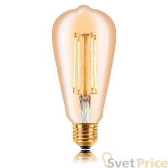 Лампа светодиодная филаментная E27 4W 2200K золотая 057-288