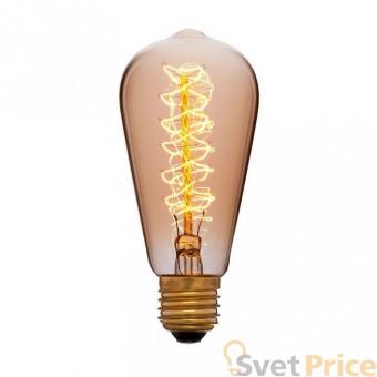 Лампа накаливания E27 40W колба золотая 052-191
