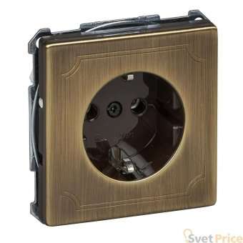 Розетка Schneider Electric Merten Antique/Artec с/з и шторками MTN2301-4143