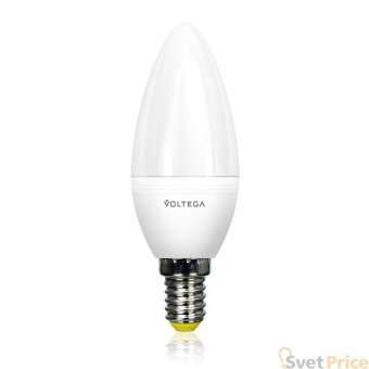 Лампа светодиодная Voltega E14 5.5W 4000К свеча матовая VG2-C2E14cold5W 8338