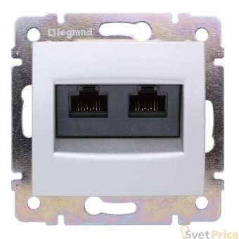 Розетка компьютерная 2хRJ45 Legrand Valena 5e кат UTP на винтах белая 774239