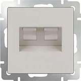Розетка телефонная RJ-11 и Ethernet RJ-45 слоновая кость WL03-RJ11-45-ivory 4690389046278