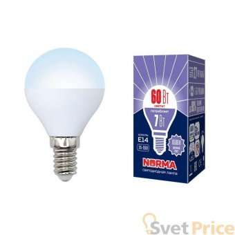 Лампа светодиодная (UL-00003818) E14 7W 6500K матовая LED-G45-7W/DW/E14/FR/NR