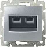 Розетка телефонная 2хRJ11 Legrand Valena алюминий 770139