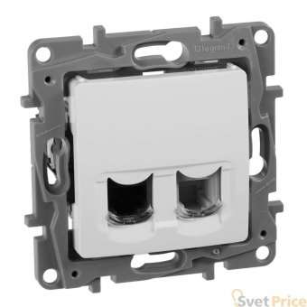 Розетка комбинированная RJ11+RJ45 Legrand Etika 5 кат UTP белая 672252