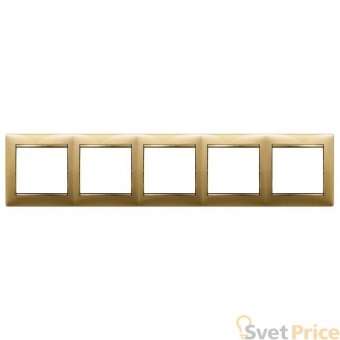 Рамка 5-постовая Legrand Valena матовое золото 770305