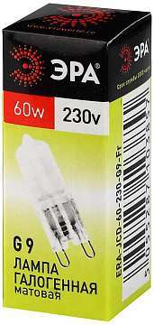 Лампа галогенная ЭРА G9 60W 2700K матовая G9-JCD-60-230V-FR