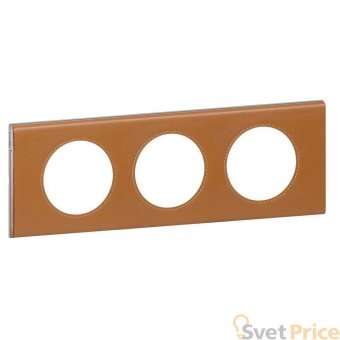 Рамка 3-постовая Legrand Celiane кожа карамель 069423