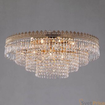 Потолочная люстра Eurosvet Diadema 10078/10 золото/прозрачный хрусталь Strotskis
