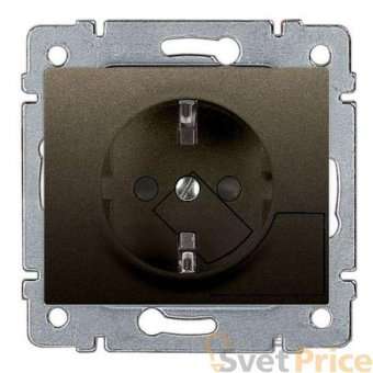 Розетка 2К+З Legrand Galea Life 16A 250V с/з с механической системой выталкивания вилки темная бронза 771224
