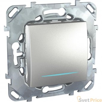 Выключатель одноклавишный кнопочный с подсветкой Schneider Electric Unica MGU5.206.30NZD