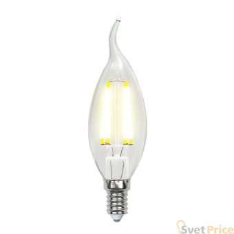 Лампа светодиодная филаментная (UL-00003296) Uniel E14 7,5W 4000K прозрачная LED-CW35-7,5W/NW/E14/CL GLA01TR