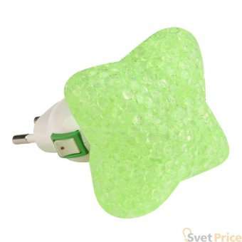 Настенный светодиодный светильник (10335) Uniel DTL-309-Звездочка/Green/1LED/0,1W