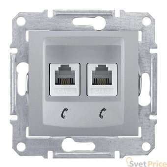 Розетка телефонная 2хRJ11 Schneider Electric Sedna SDN4201160