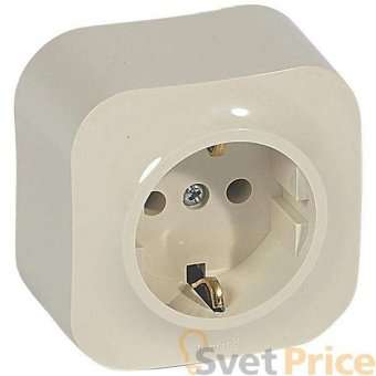 Розетка 2К+З Legrand Quteo 16A 250V с/з слоновая кость 782241