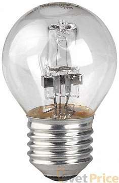 Лампа галогенная ЭРА E27 42W 2700K прозрачная HAL-P45-42W-230V-E27-CL