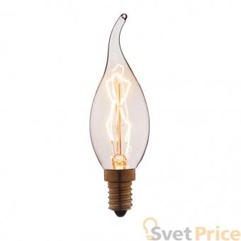 Лампа накаливания E14 40W свеча на ветру прозрачная 3540-TW
