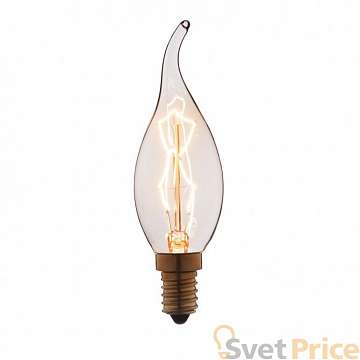 Лампа накаливания E14 40W свеча на ветру прозрачная 3540-TW