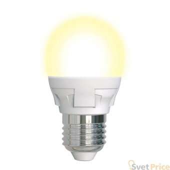 Лампа светодиодная диммируемая (UL-00004303) Uniel E27 7W 3000K матовая LED-G45 7W/3000K/E27/FR/DIM PLP01WH