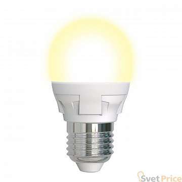 Лампа светодиодная диммируемая (UL-00004303) Uniel E27 7W 3000K матовая LED-G45 7W/3000K/E27/FR/DIM PLP01WH
