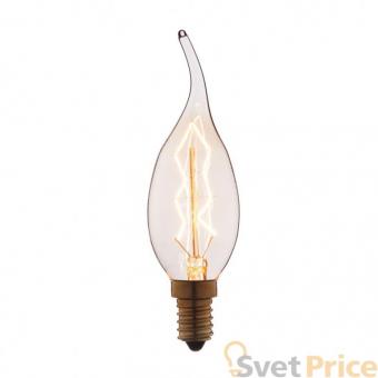 Лампа накаливания E14 60W свеча на ветру прозрачная 3560-TW
