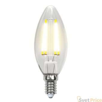 Лампа светодиодная филаментная (UL-00002198) Uniel E14 6W 4000K прозрачная LED-C35-6W/NW/E14/CL GLA01TR