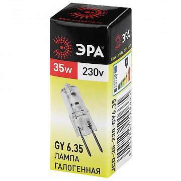 Лампа галогенная ЭРА GY6.35 35W 2700K прозрачная GY6.35-JCD-35W-230V