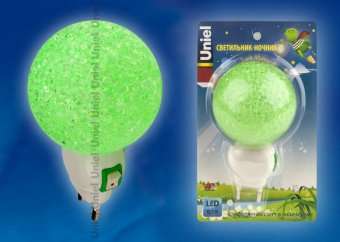 Настенный светодиодный светильник (10330) Uniel DTL-309-Шар/Green/1LED/0,1W