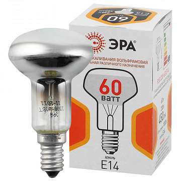Лампа накаливания ЭРА E27 60W 2700K зеркальная R50 60-230-E14-CL