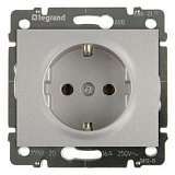 Розетка 2К+3 Legrand Galea Life 16A 250V с/з автоматические клеммы алюминий 771362