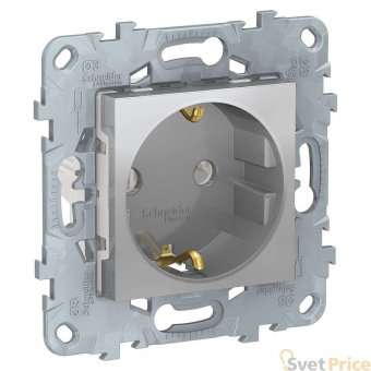 Розетка Schneider Electric Unica New с/з без шторок 16A 250V NU503630
